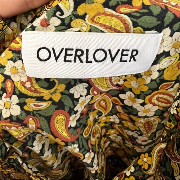 3/$30 🍂 Overlover Yellow & Brown Paisley Button Down Cotton Blouse - Picture 12 of 12